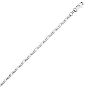 14K White Gold Flat Cuban Simple Chain Anklet